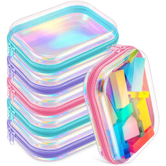 Sanwuta boîtes transparentes avec fermeture éclair, ensemble pratique pour l'organisation