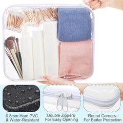 Sanwuta boîtes transparents rectangulaires pour organiser les articles de voyage.