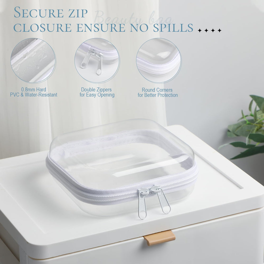 Sanwuta dossier zippé transparent – rangement compact et accessible pour fournitures scolaires.