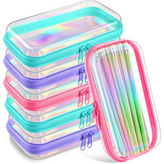 Sanwuta pochettes zippees transparentes rigides, rangement rapide lors du voyage.