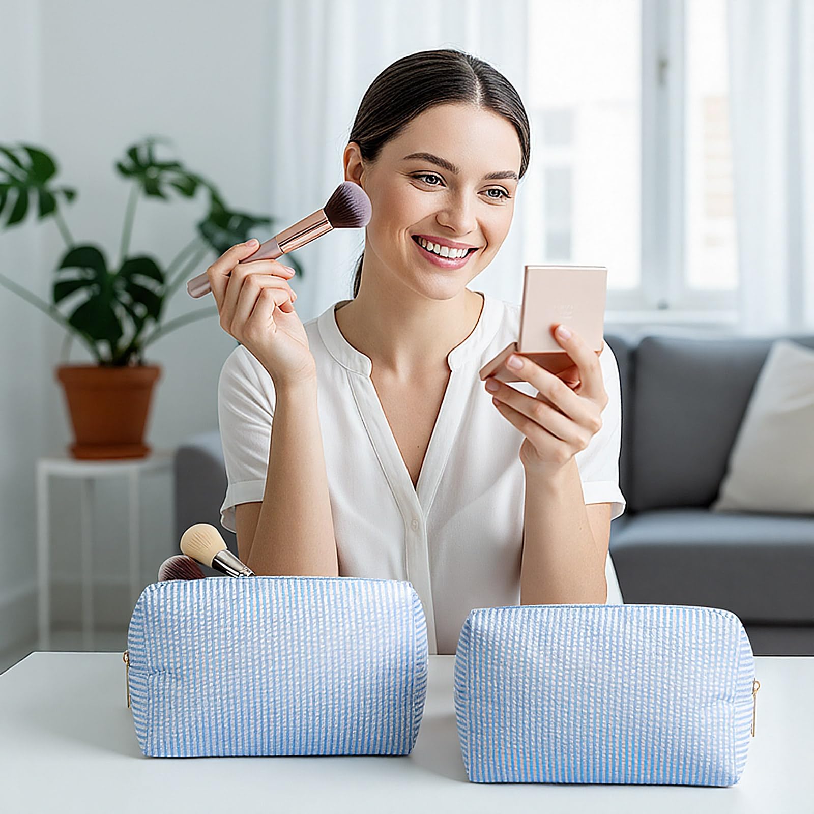 Sanwuta ensemble de 6 pochettes bleues, cadeau idéal pour invités
