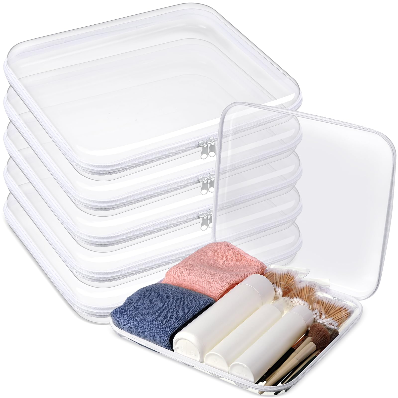 Sanwuta ensemble d'étuis transparents pour un rangement clair et pratique en voyage.