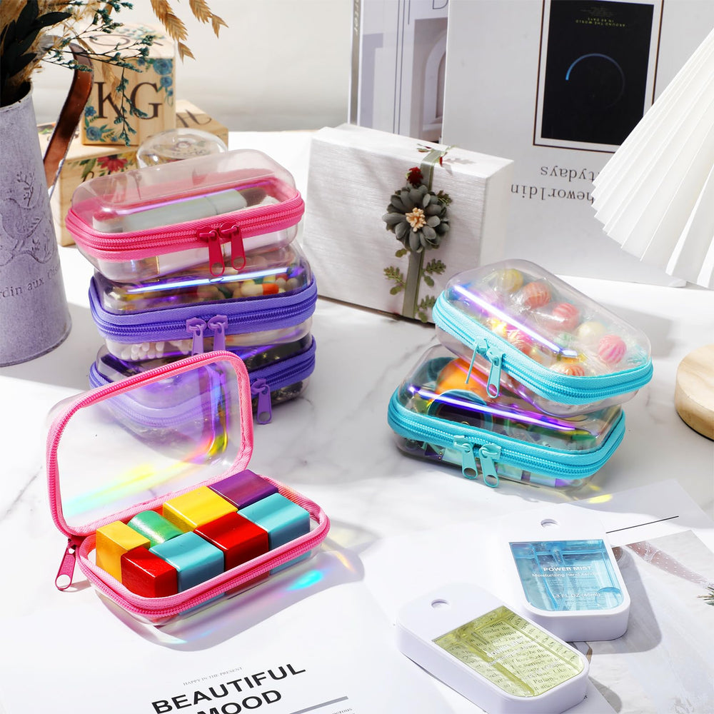 Etui portable Sanwuta holographique, organise les petites fournitures pendant le voyage.
