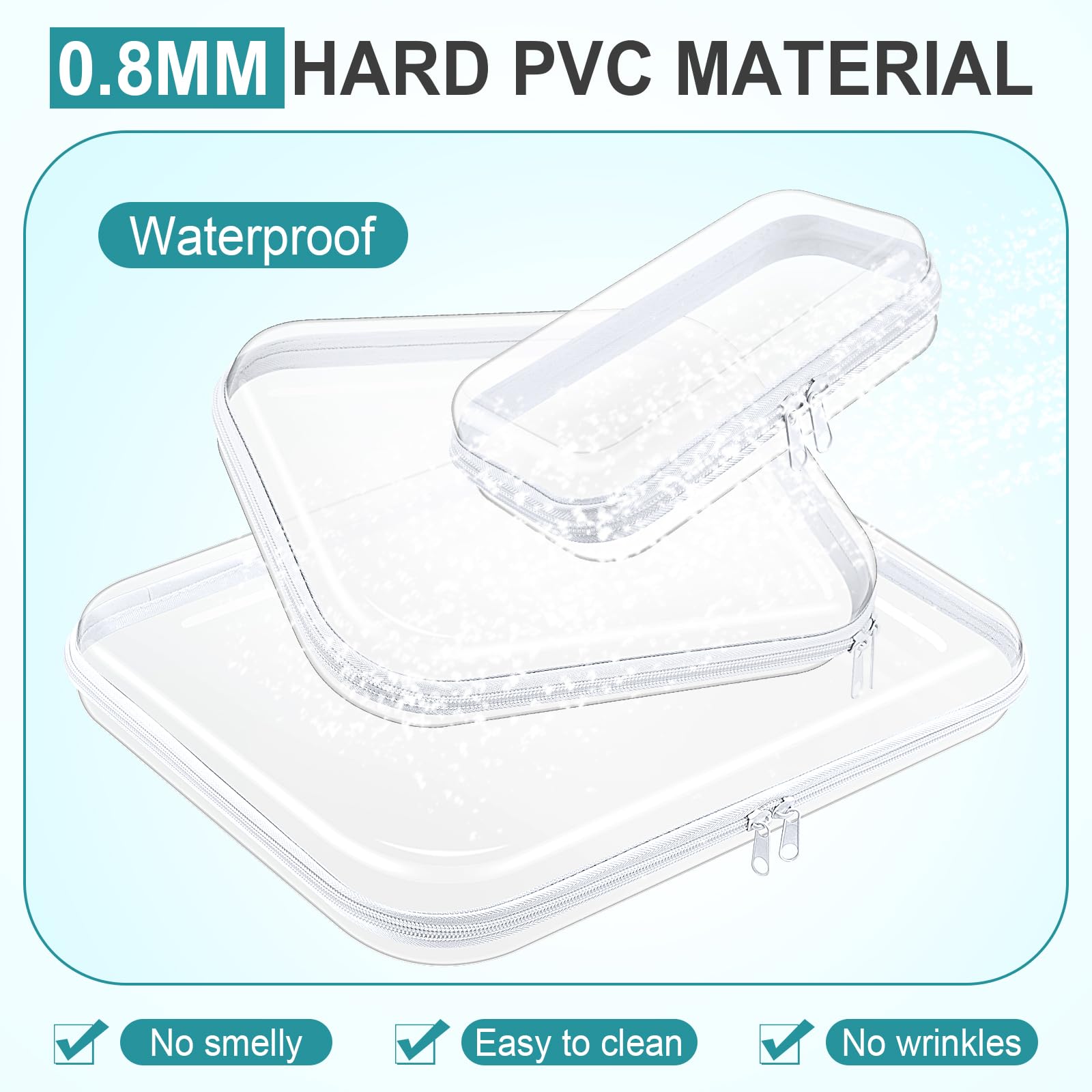 Petit étui transparent Sanwuta, rangement rapide pour stylos et accessoires.