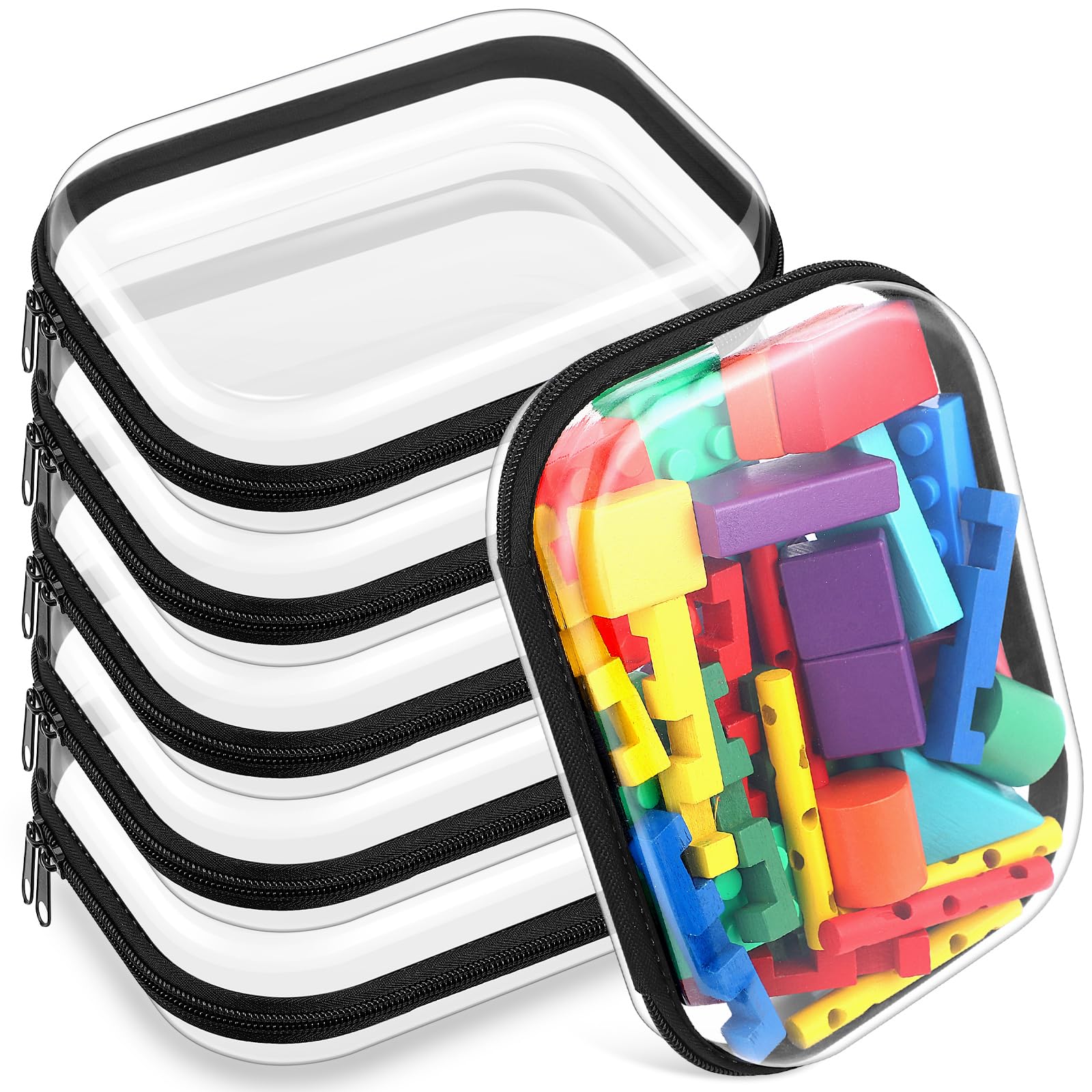 Sanwuta: étuis rigides transparents avec fermeture éclair pour organiser facilement les accessoires en déplacement.