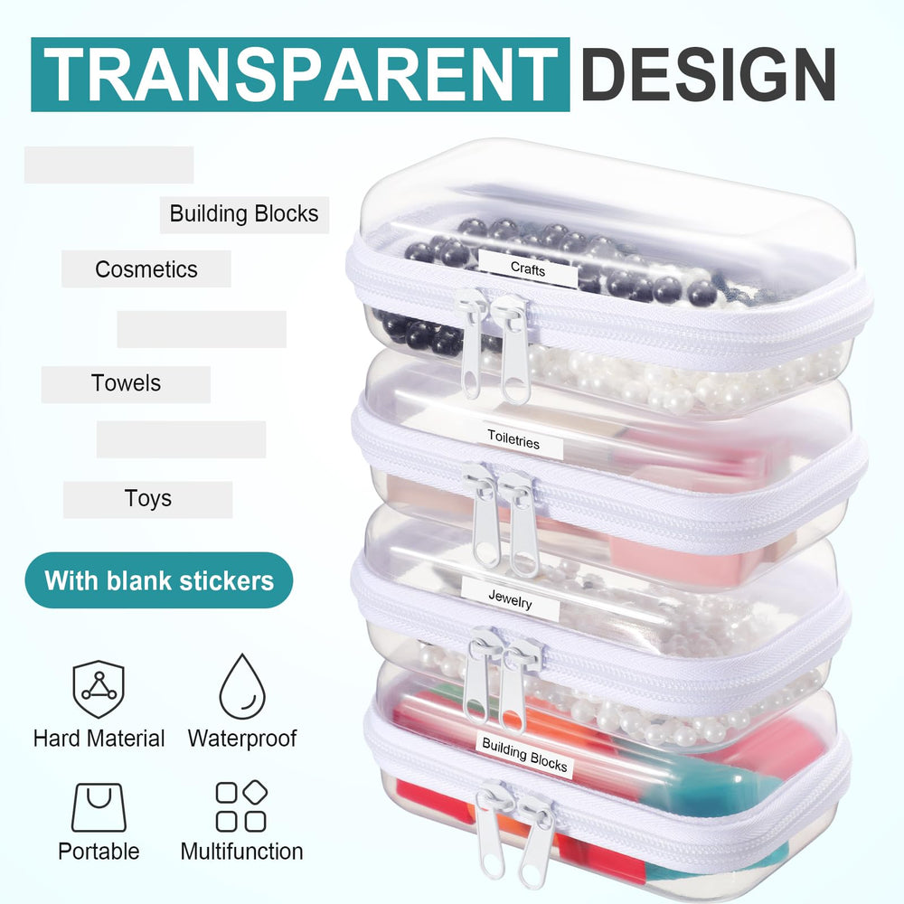 Sanwuta: étuis transparents avec étiquettes facilitant le classement.