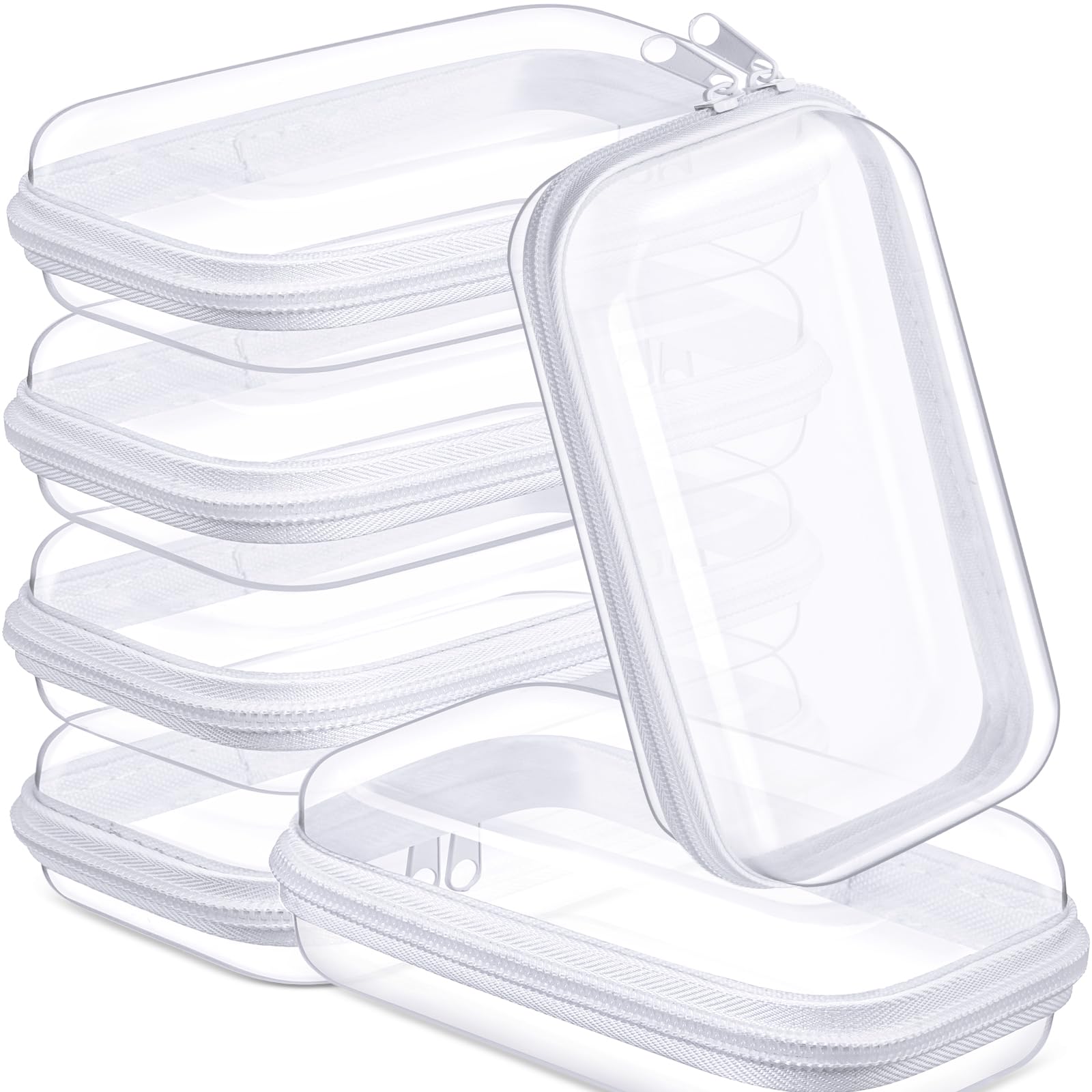 Étui Sanwuta transparent avec fermeture éclair, rangement clair et rapide.