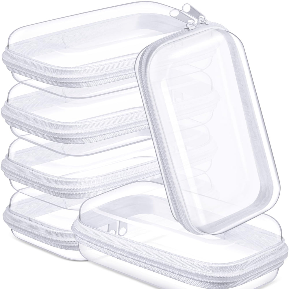 Étui Sanwuta transparent avec fermeture éclair, rangement clair et rapide.