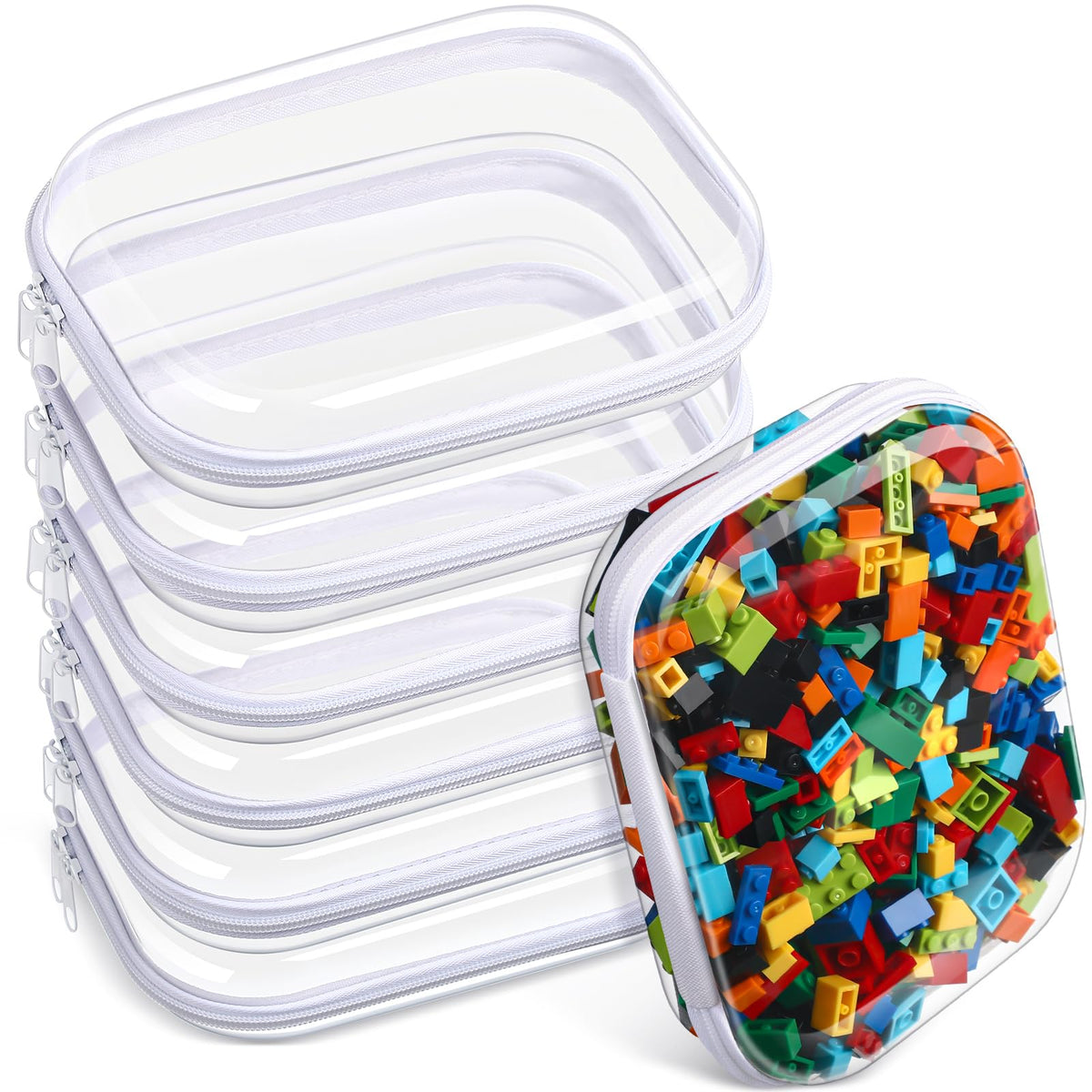 Sanwuta étui zippé transparent, rangement maquillage clair et rapide.