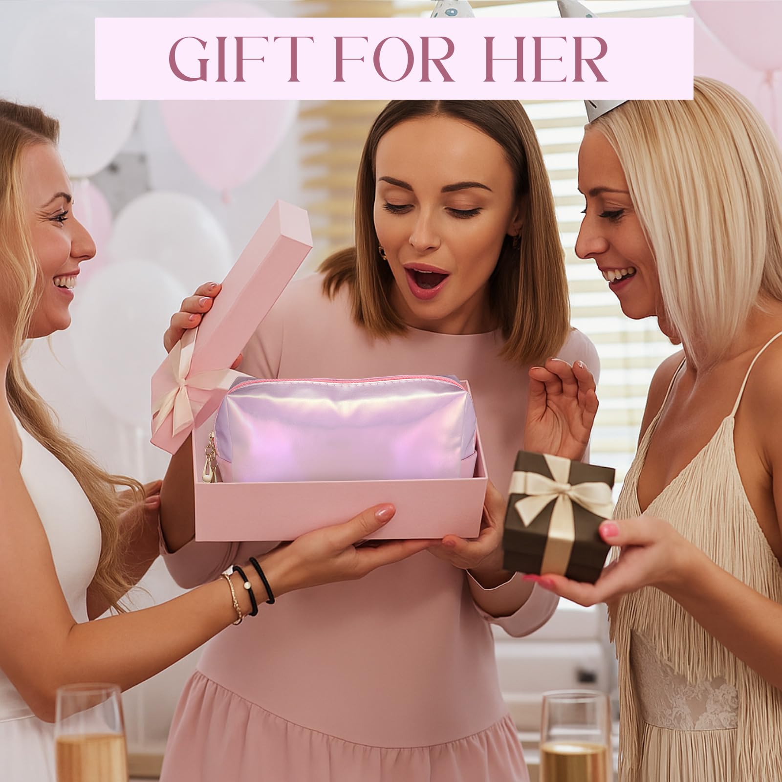 Sanwuta trousse maquillage rose laser idee-cadeau demoiselle-dhonneur pratique.