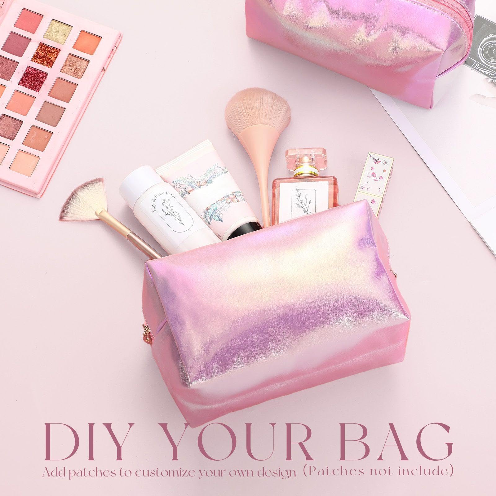 Sanwuta trousse maquillage rose laser format 18x7x11 cm pratique.