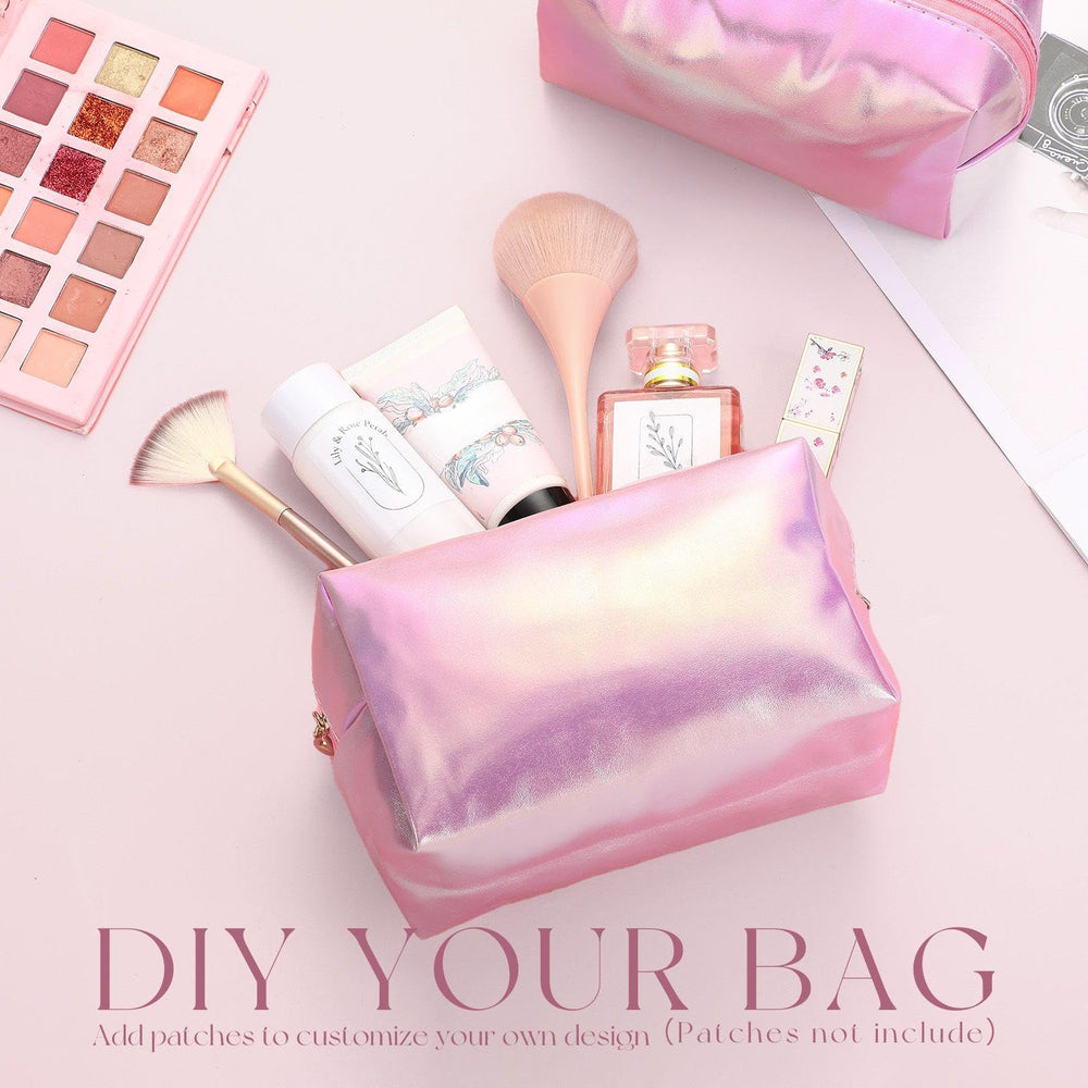 Sanwuta trousse maquillage rose laser format 18x7x11 cm pratique.