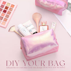 Sanwuta trousse maquillage rose laser format 18x7x11 cm pratique.