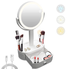 Miroir SANYCASA maquillage avec éclairage DEL et grossissement 10x pour les détails.