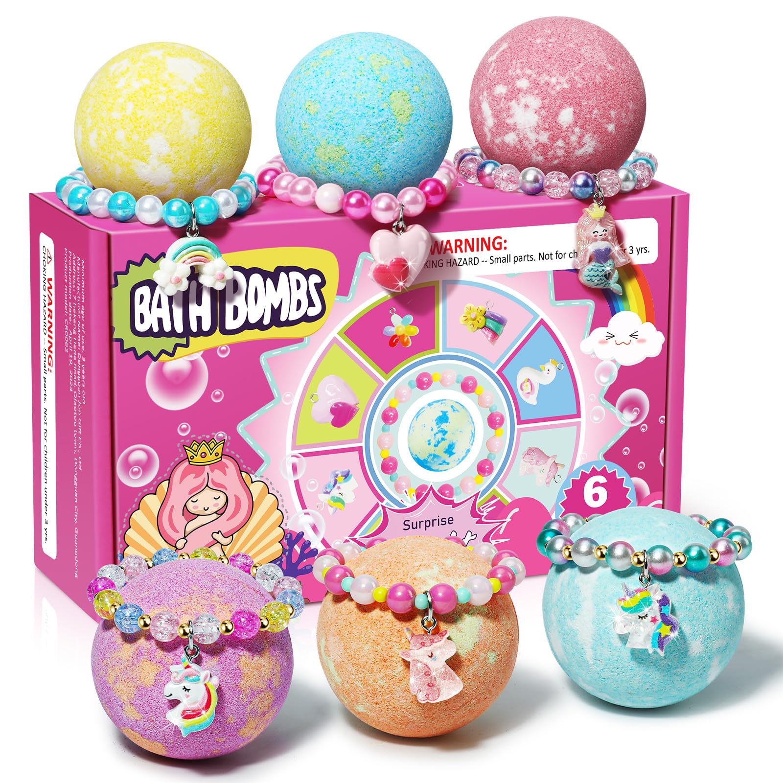 Bombes de bain Sanyi Licorne avec bracelet-interieur, expérience ludique pour le bain.
