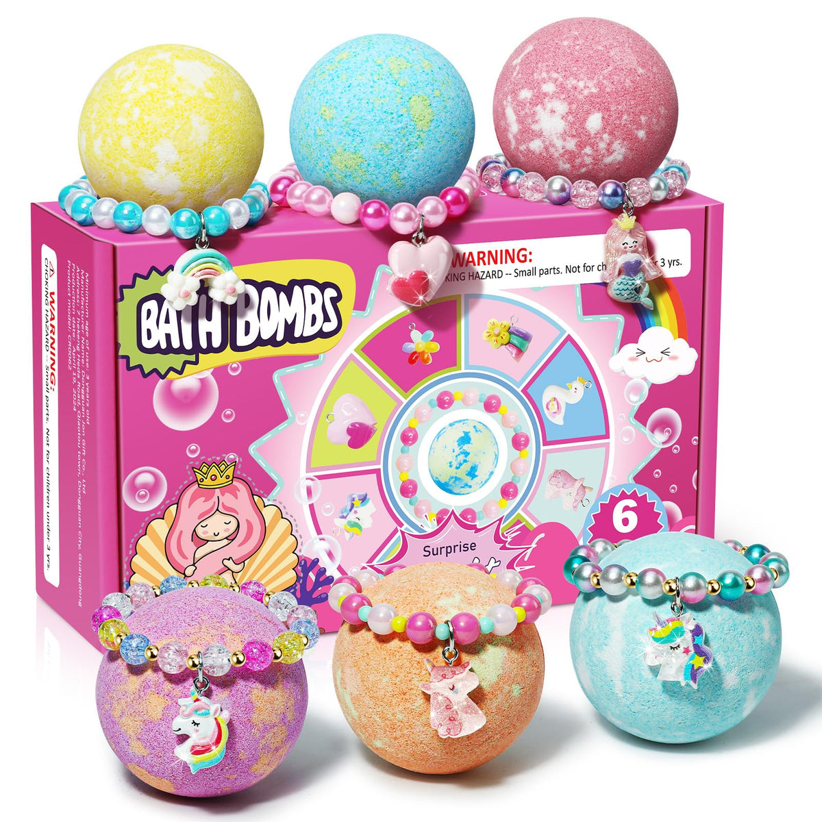 Bombes de bain Sanyi Licorne avec bracelet-interieur, expérience ludique pour le bain.