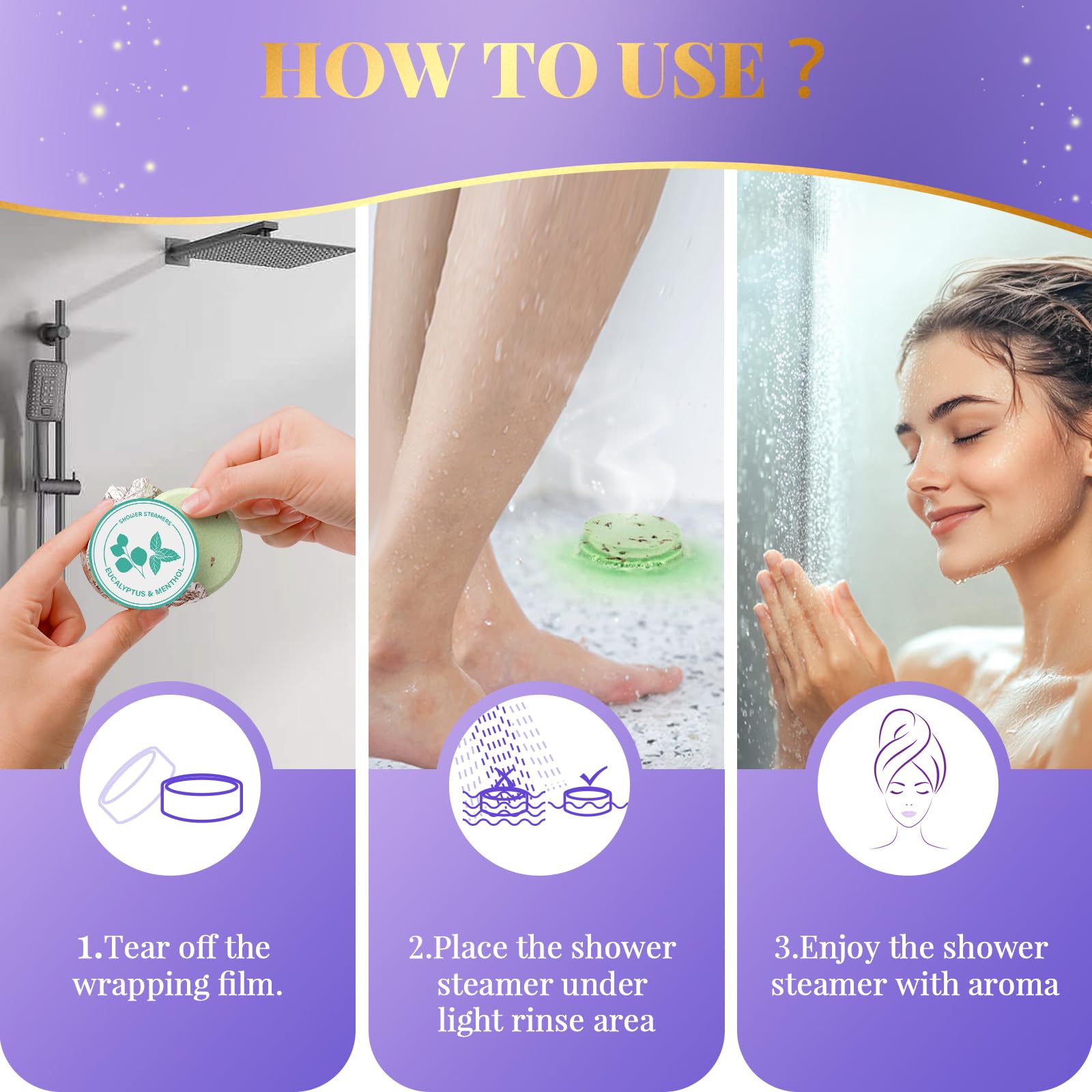Sanyi pastilles douche aromathérapie conçues pour un matin énergisant et rituel bien-être.