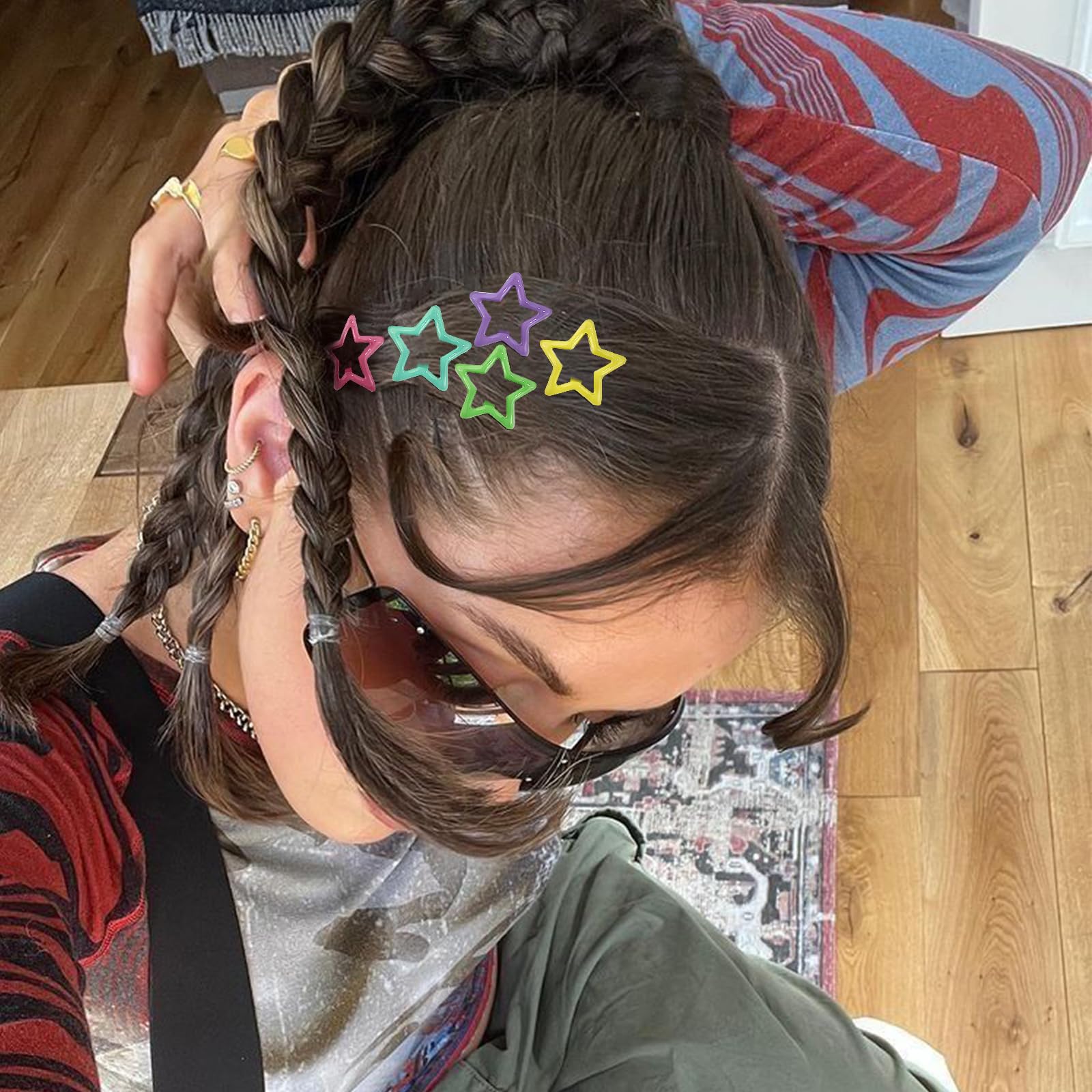 Barrette étoile SAOROPEB ensemble 100 pièces, parfait pour festivals et cadeaux.
