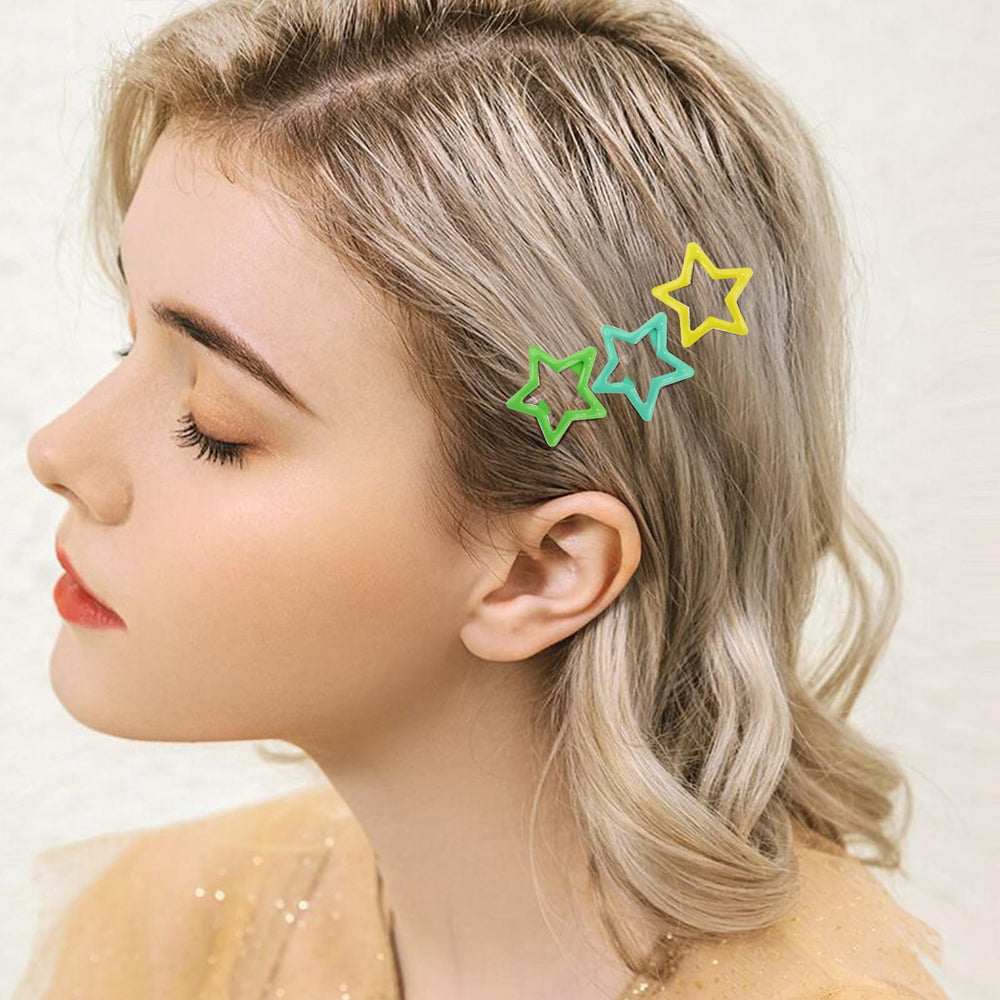 Barrette étoile SAOROPEB pour festivals et photos, maintien cheveux en place.