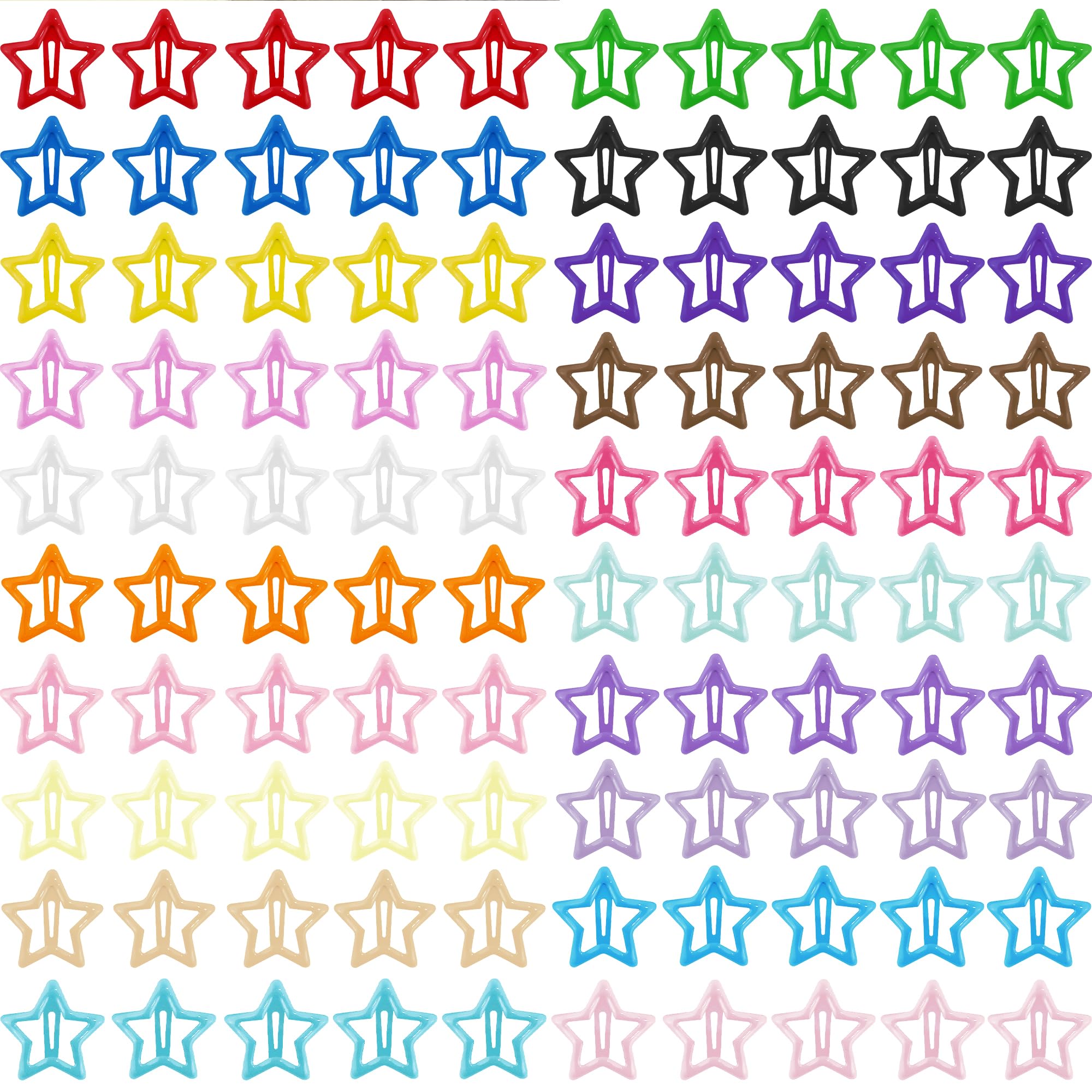Barrette étoile SAOROPEB multicolore, petit format idéal pour cheveux fins et épais.