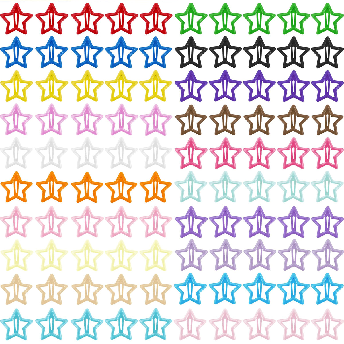 Barrette étoile SAOROPEB multicolore, petit format idéal pour cheveux fins et épais.
