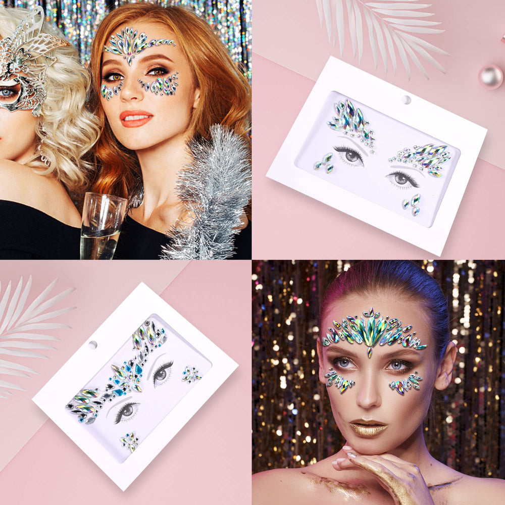 SAOROPEB Face Gems cristal étincelant 4: résistant à l'eau pour fête.