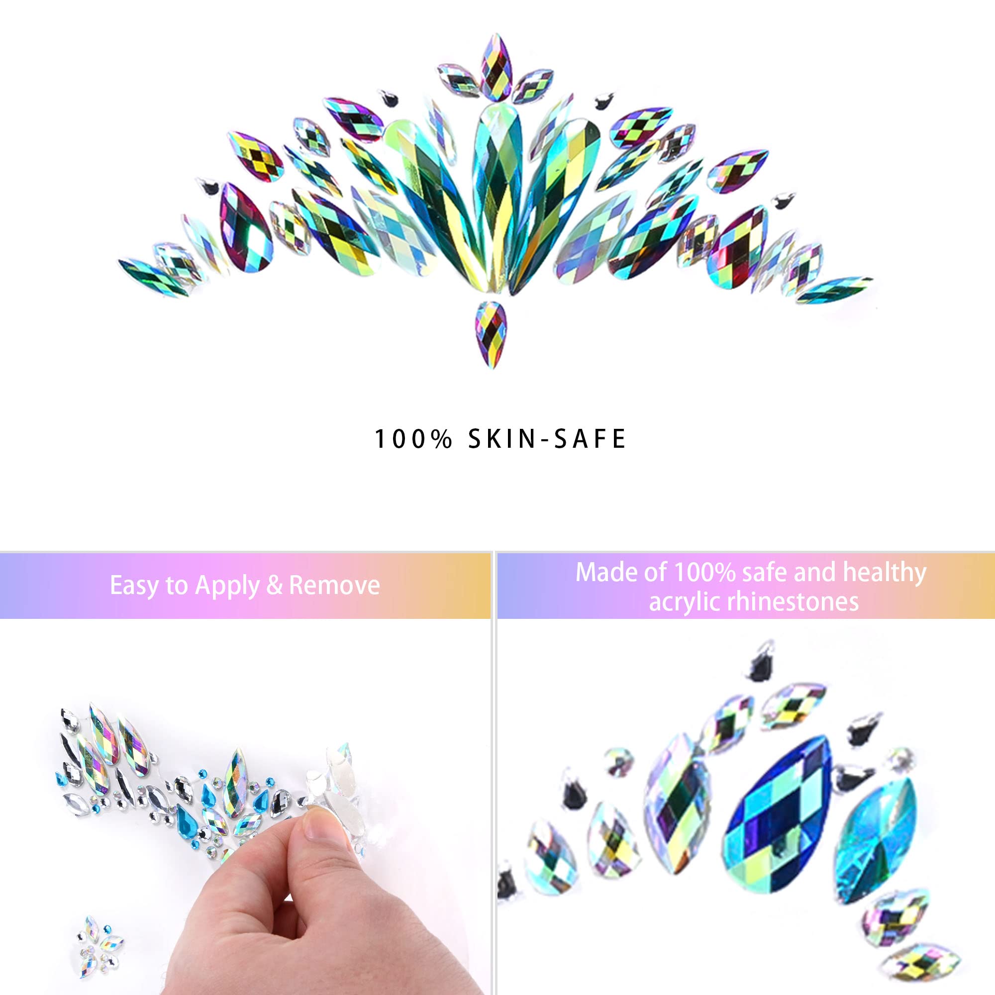 SAOROPEB Face Gems durables et imperméables 7: adaptées à transpiration.