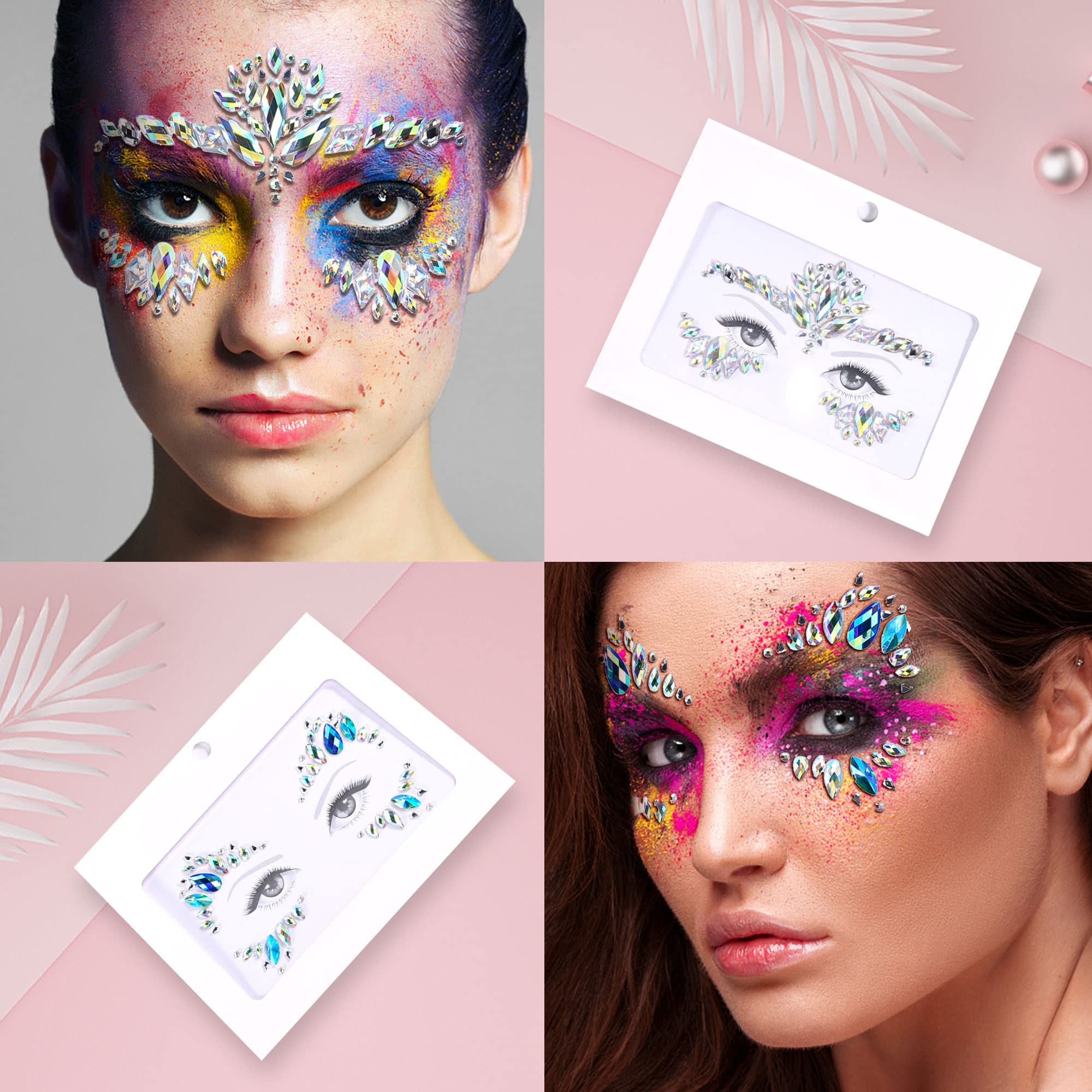 SAOROPEB Face Gems ensemble sirène 2: adhérence facile et rapide.