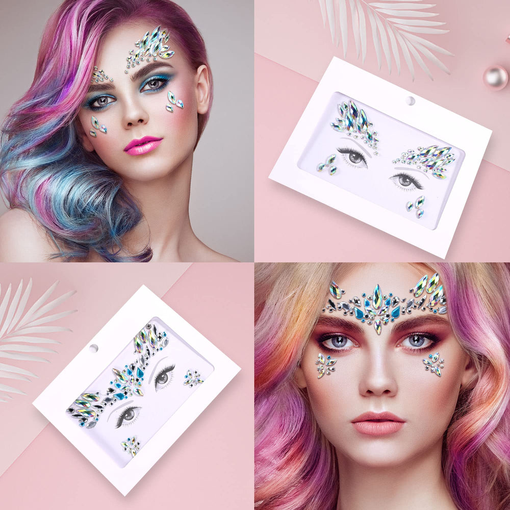 SAOROPEB Face Gems paillettes arc-en-ciel 3: brillance durable pour festival.