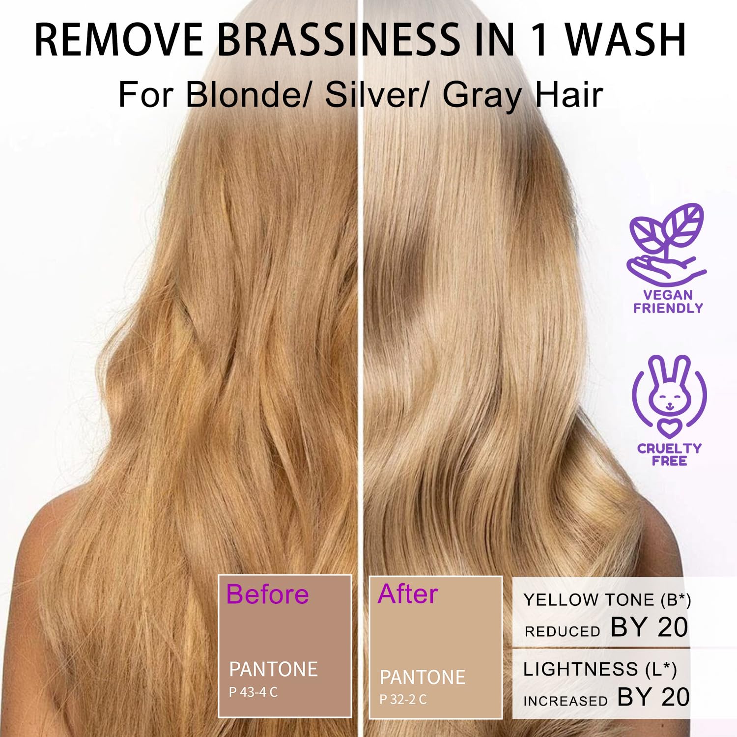 SAPHUS barre-conditionneur violet nourrit les cheveux blondes et sensibles.
