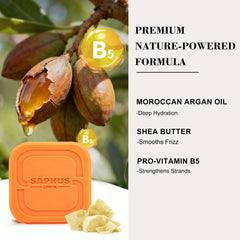 SAPHUS Barre-shampoing argan, taille de voyage: nettoyant efficace en déplacement.