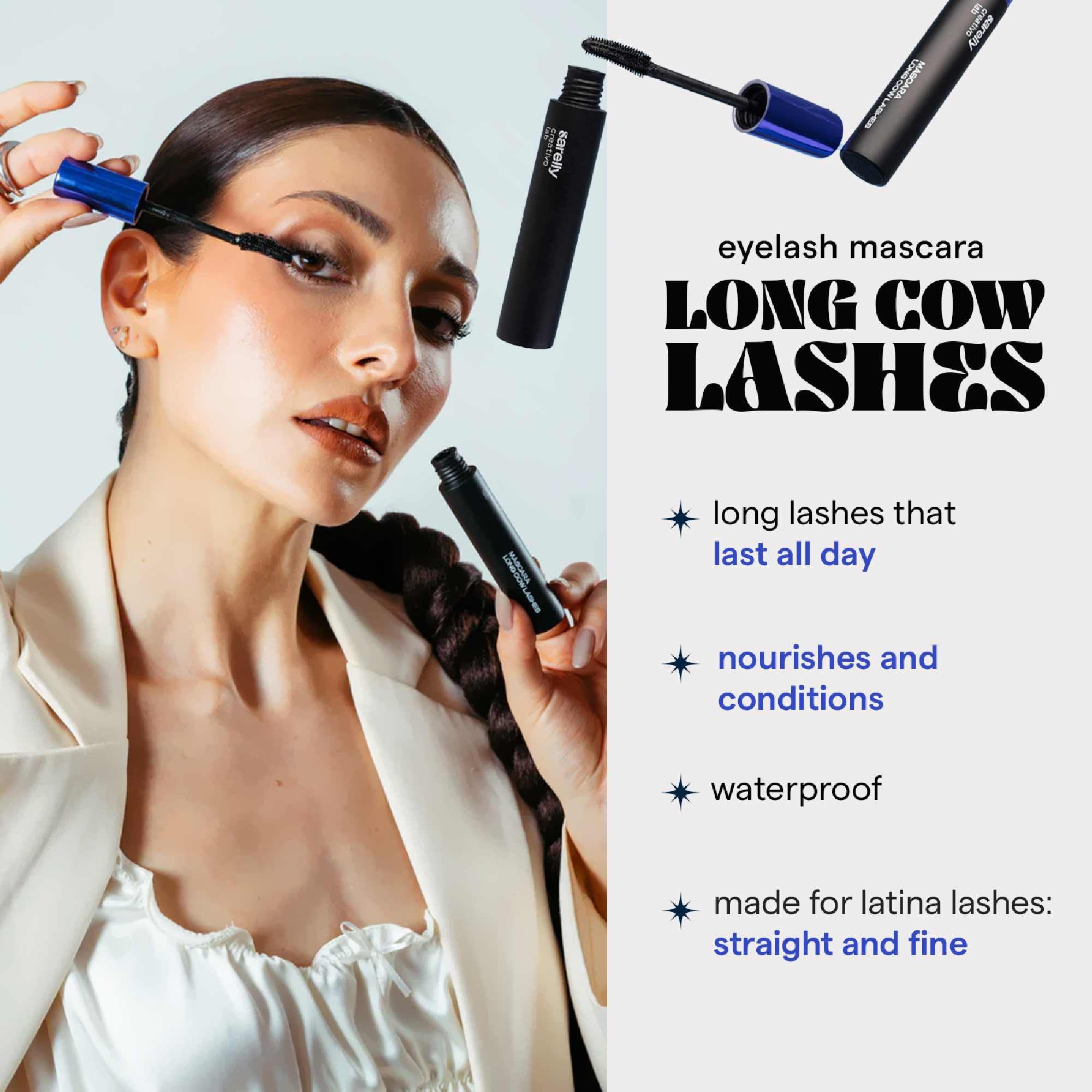 SARELLY Mascara Cils Longs – vitamine E hydratante pour cils naturels.