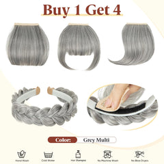 SARLA bandeau tresse frange droite détachable, facile à changer selon le style