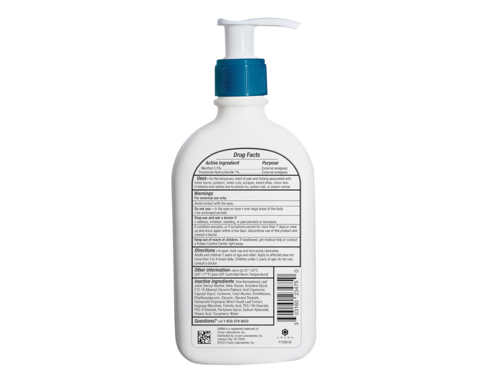 Absorption rapide de Sarna Calm + Cool sur peau irritée après application.