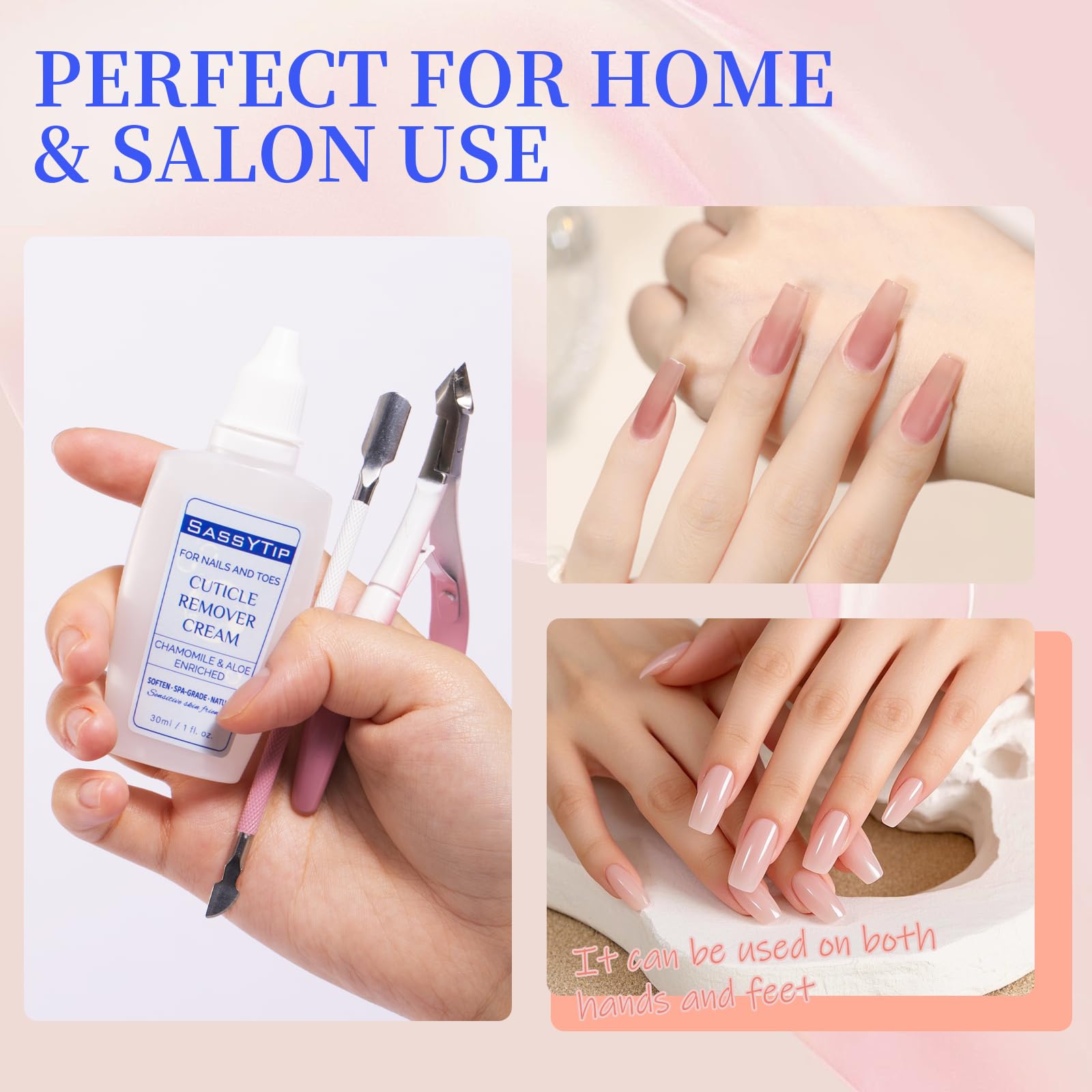 SASSYTIP Gel enrichi vitamine E pour protéger la peau autour des ongles.