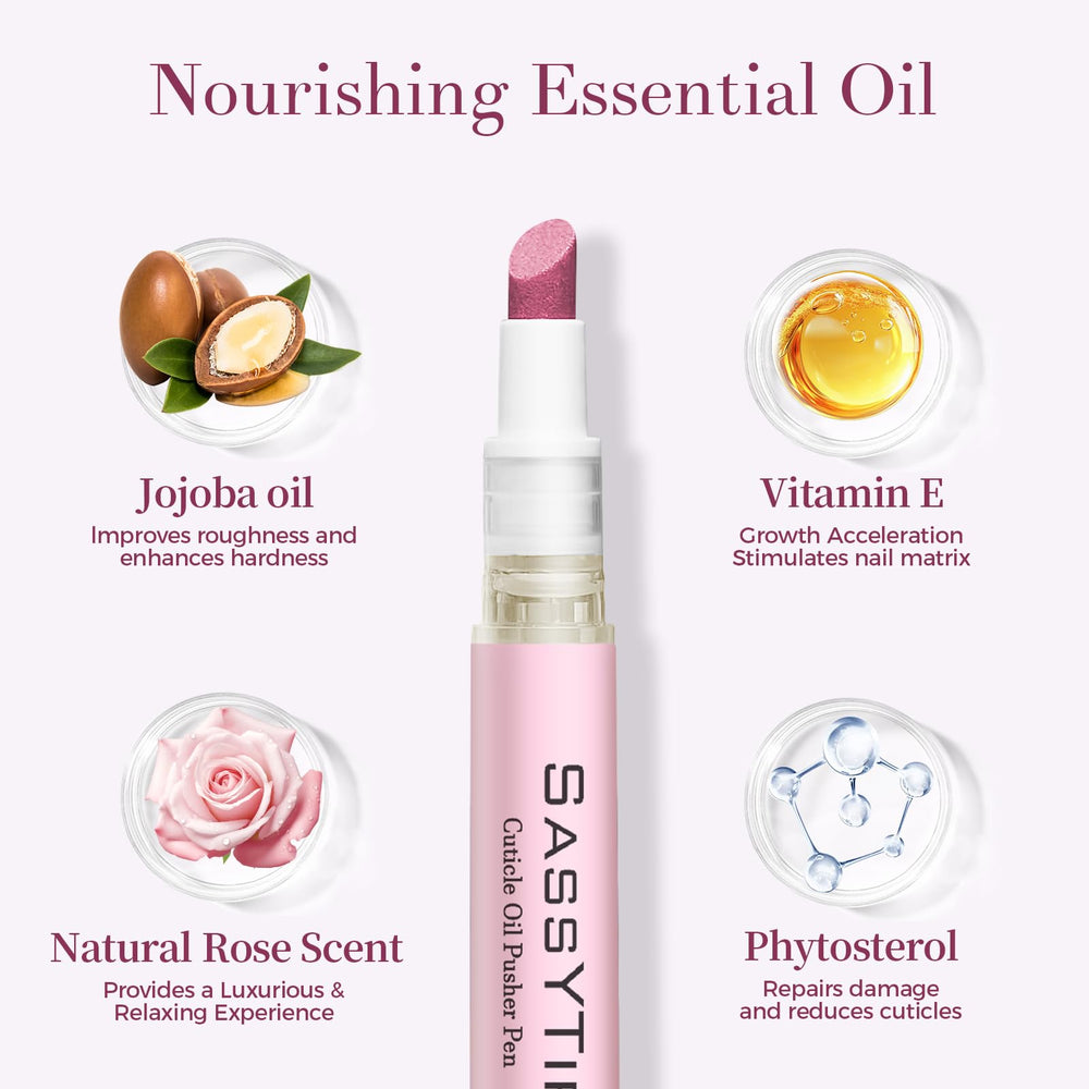SASSYTIP stylo huile cuticule rose, nourrit et assouplit les cuticules