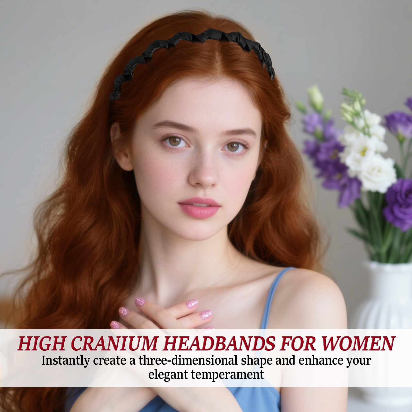 Satasiam bandeau dents anti-derapant, maintien fiable toute la journée.