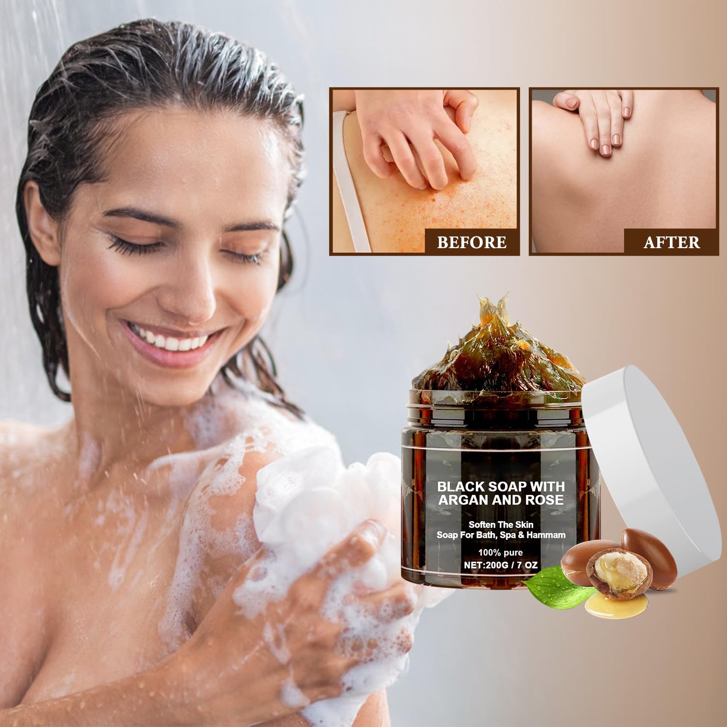 Satasiam détail pate-d olive pour hydratation naturelle.