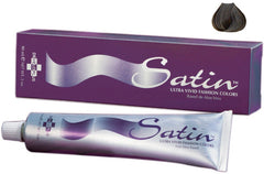 Satin Coloration Cheveux Naturelle Brun 4N, bouteille, coloration durable et soin.