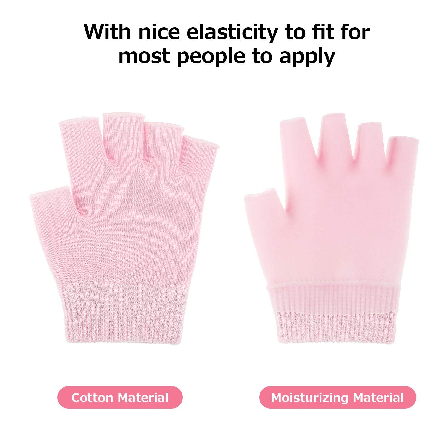SATINIOR gants sans doigts couleur noir, confort quotidien pour peau sèche.