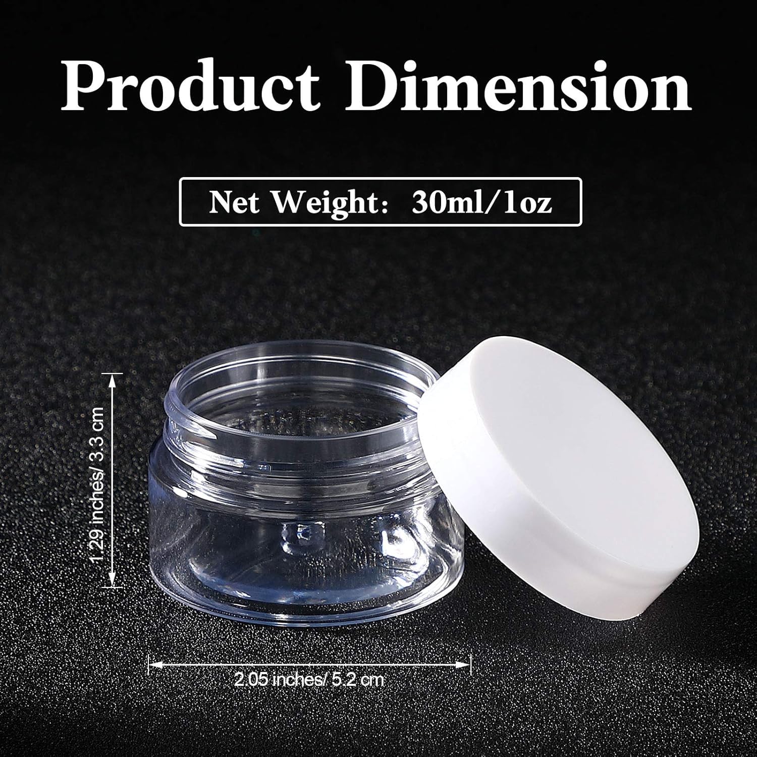 SATINIOR pots plastiques transparents 1oz avec ouverture large pour remplir facilement