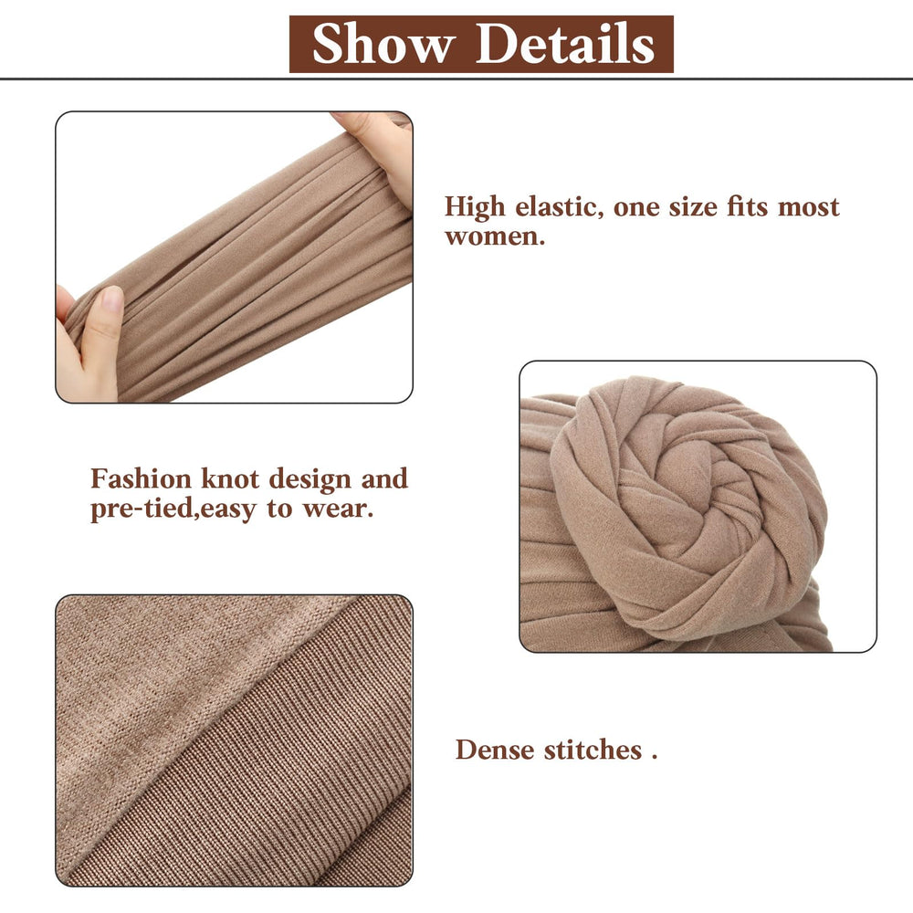 SATINIOR turban pré-lié noir – style polyvalent pour toutes les occasions.
