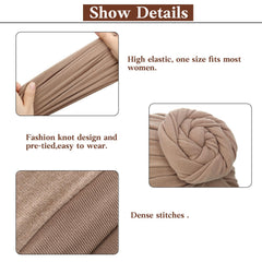SATINIOR turban pré-lié noir – style polyvalent pour toutes les occasions.