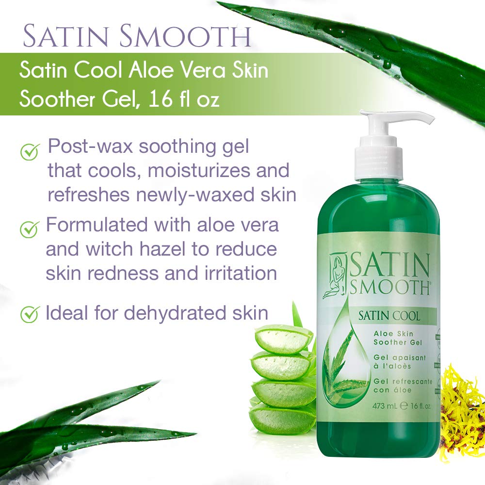 SATIN SMOOTH Aloe Vera Gel, texture légère et non grasse qui sèche rapidement.