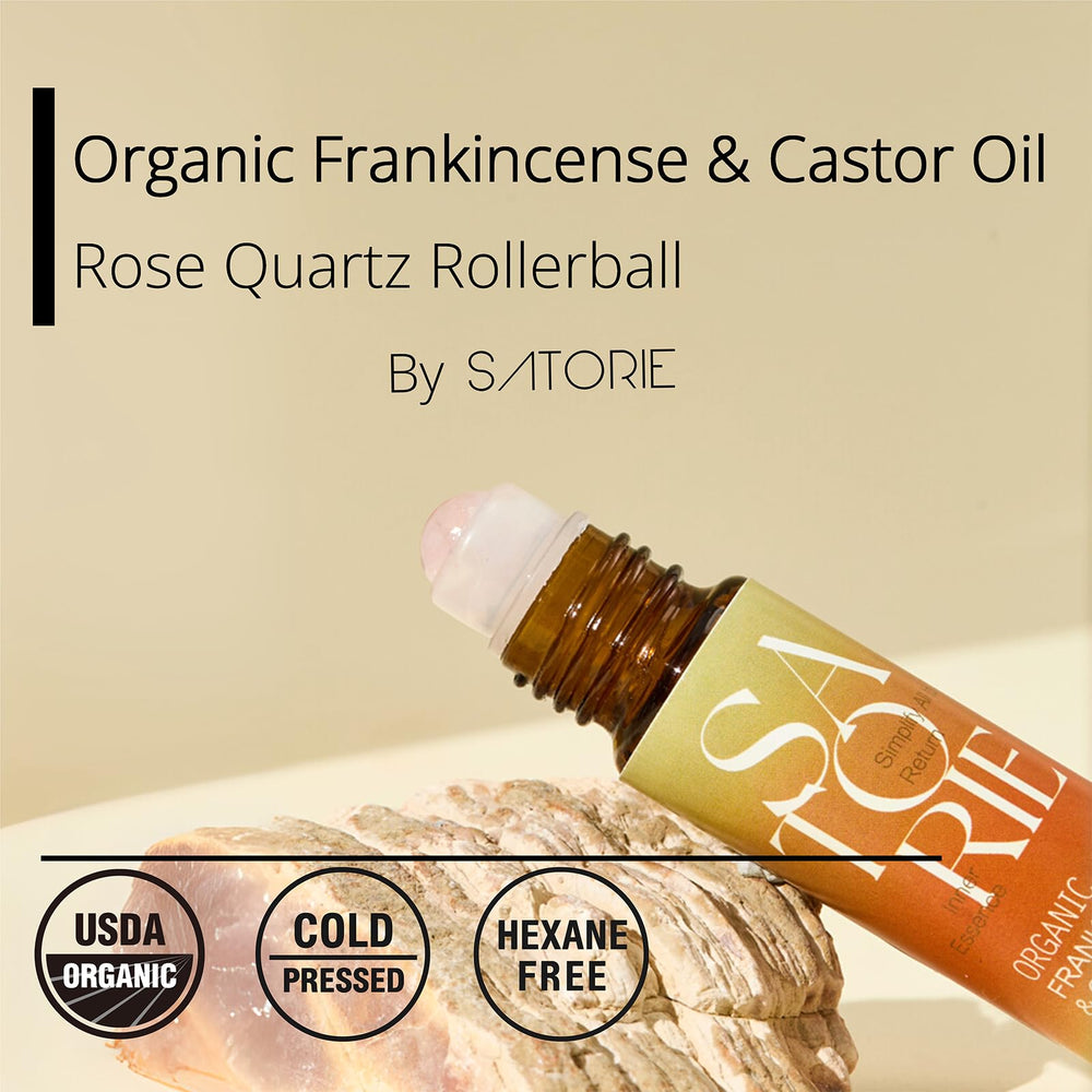 Satorie Rouleau quartz rose — application précise et fraîche.