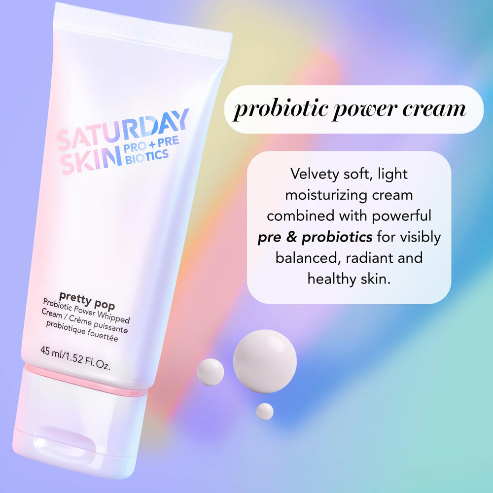 Application facile de Saturday Skin Pretty Pop sur le visage pour une peau douce.