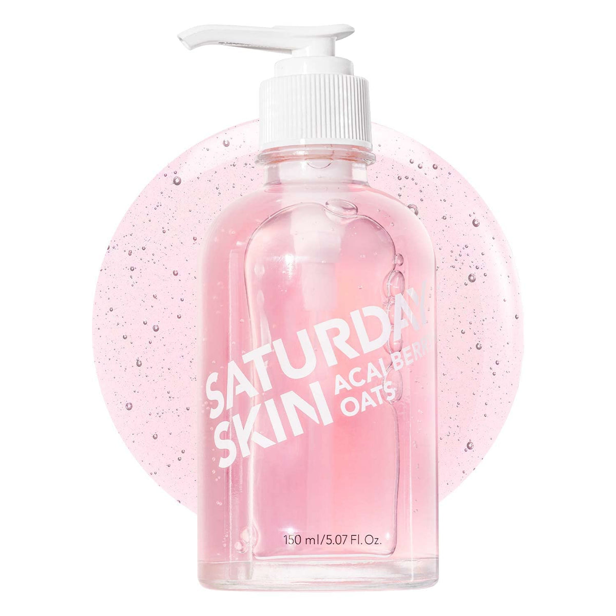 Saturday Skin, bouteille gel-nettoyant hydratant, pour une peau douce et rafraîchie.