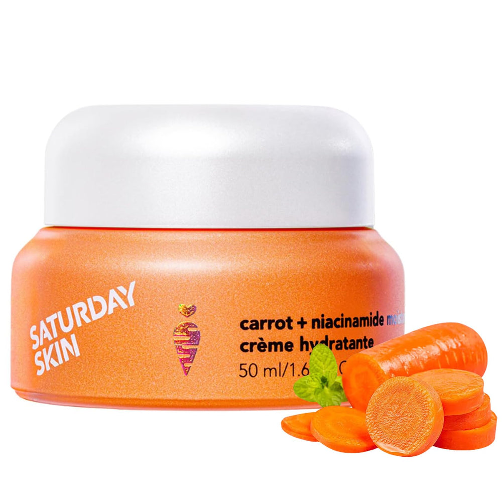 Saturday Skin crème hydratante à la carotte pour hydrater et nourrir la peau.