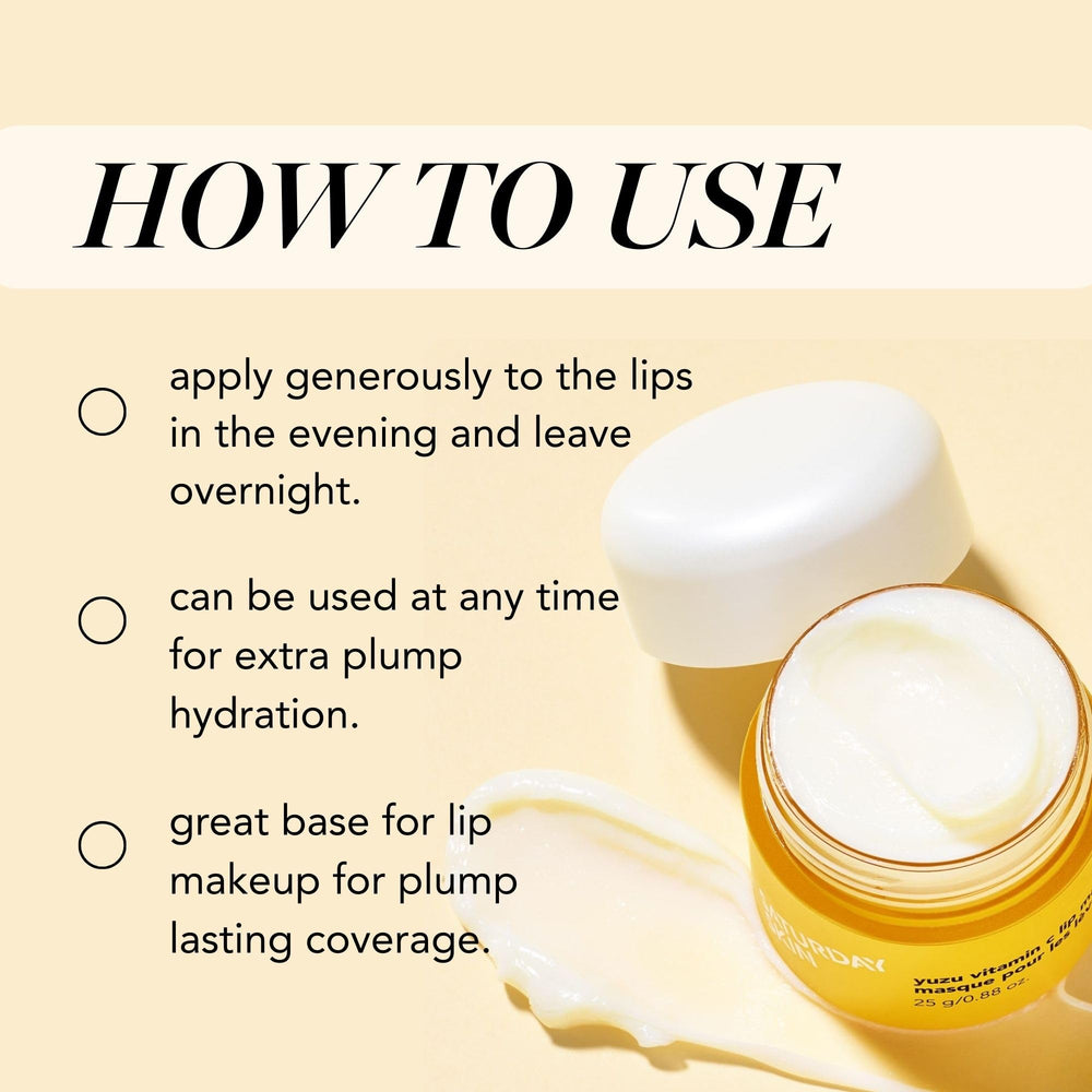 Emballage pratique et compact du masque Lèvres Saturday Skin