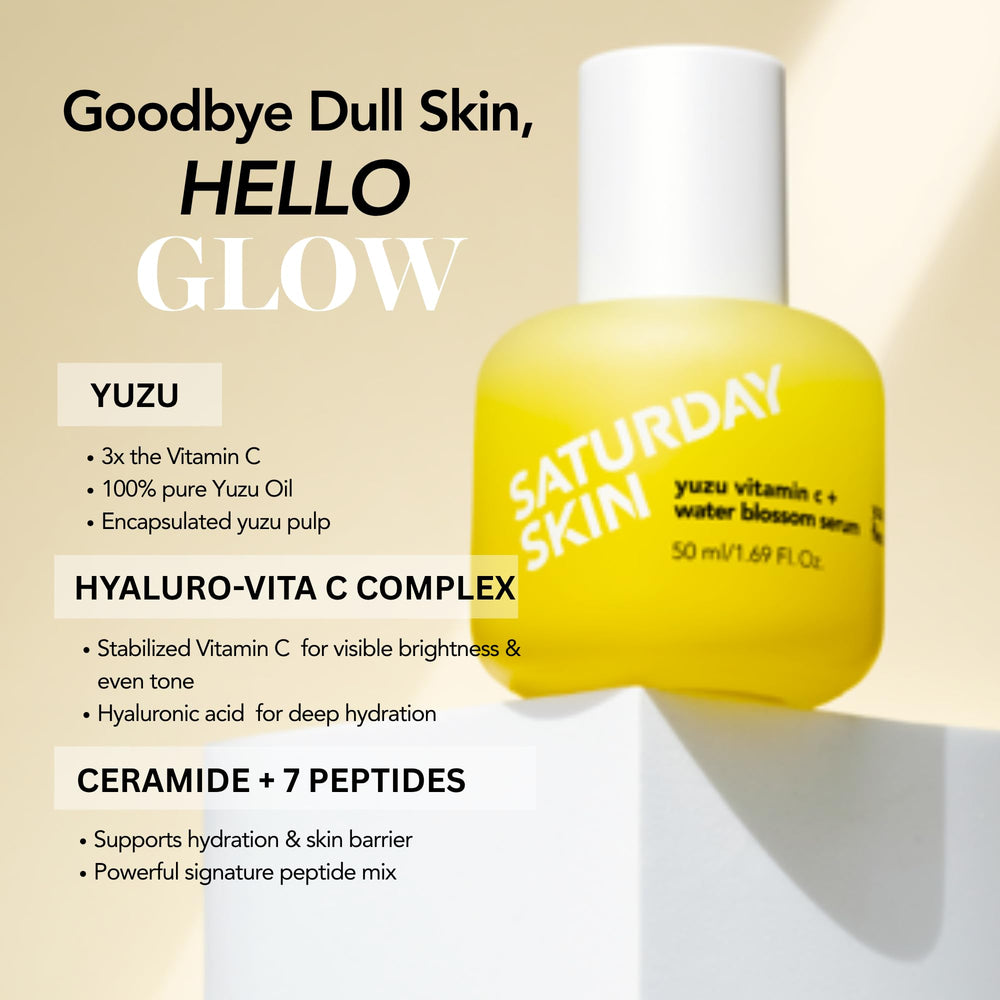 Sérum Yuzu Saturday Skin gouttes, texture légère et rapide absorption